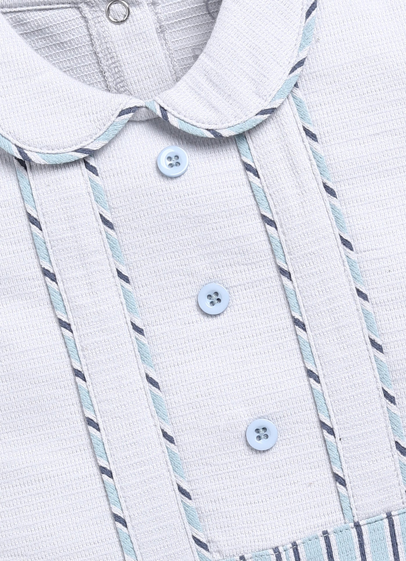 Coller neck Baby Boy Romper-White