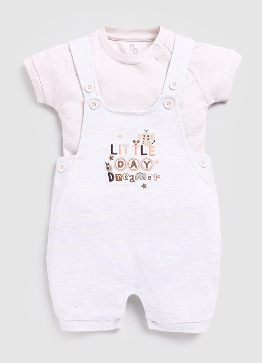 Little Day Dreamer Baby Boy Dungaree-Beige
