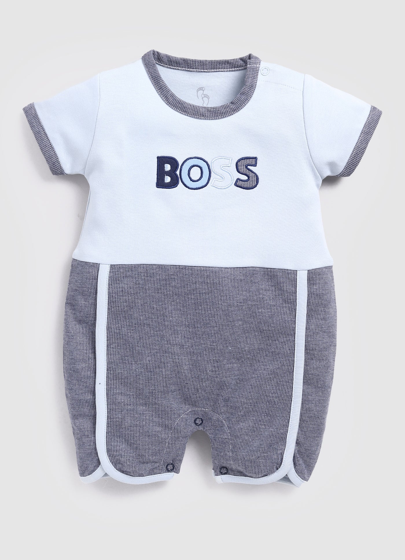 Designer Boss Baby Boy Romper-White