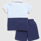 Boy's Printed T shirt with Short-Sky Blue