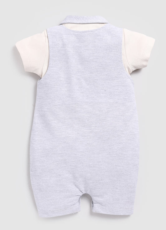 Cute Formal Baby Boy Dungaree-Beige