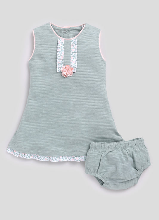 Sleeveless Baby Girl Frock-Green