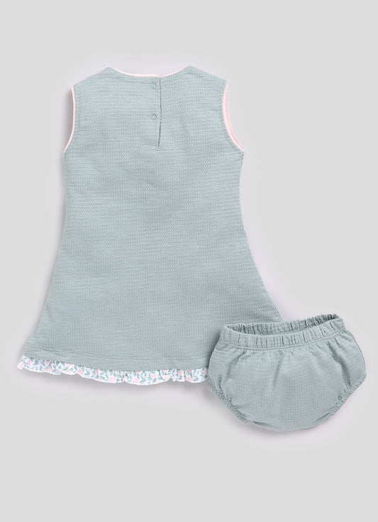 Sleeveless Baby Girl Frock-Green