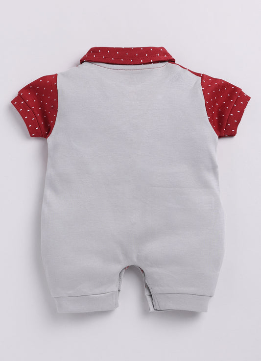 Half Sleeves Round neck Romper for Baby Boys 100% Pure Cotton-GREY