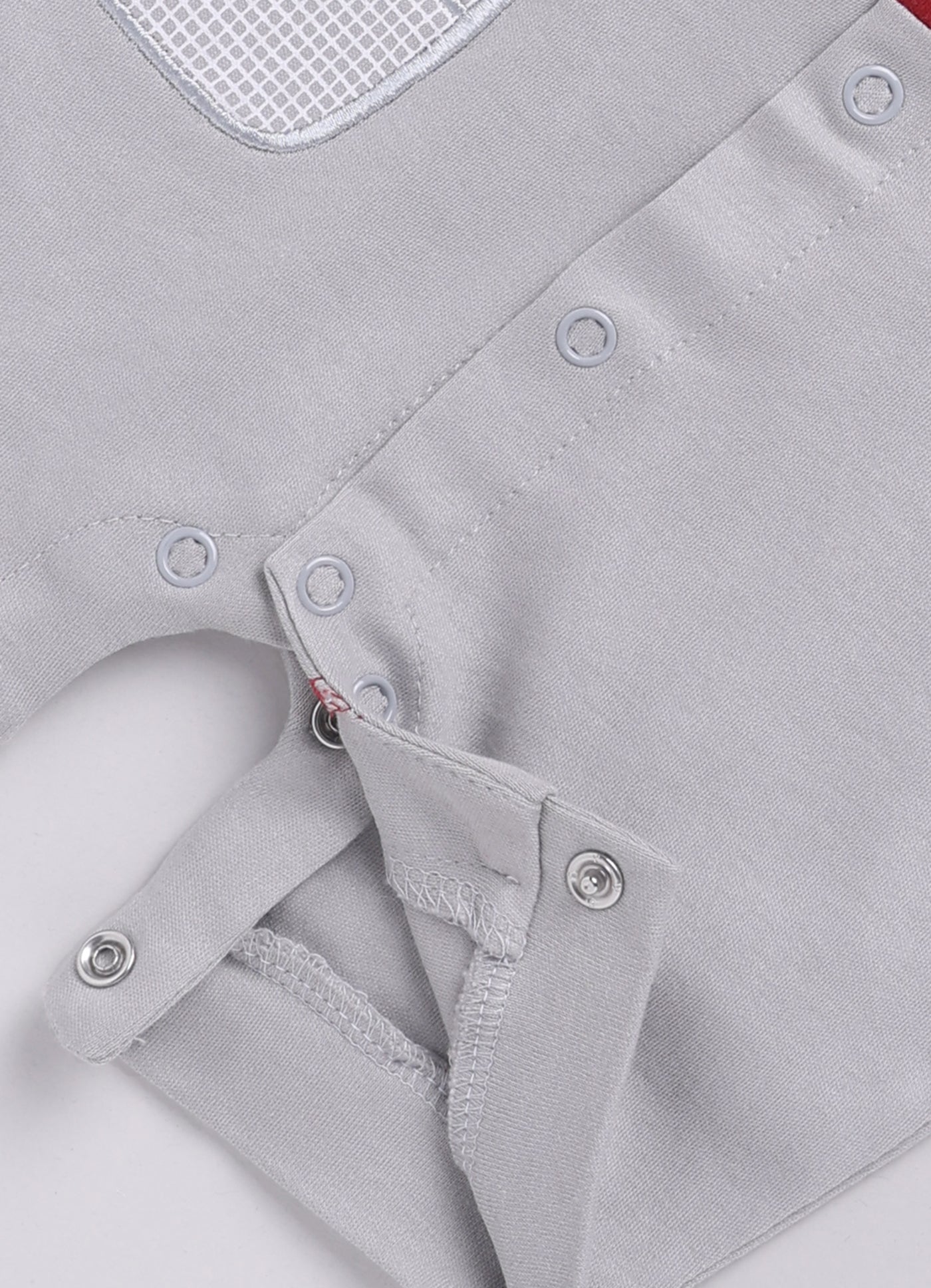 Half Sleeves Round neck Romper for Baby Boys 100% Pure Cotton-GREY