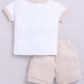 Half T-shirt and Shorts Set for Baby Boys 100% pure cotton-BEIGE
