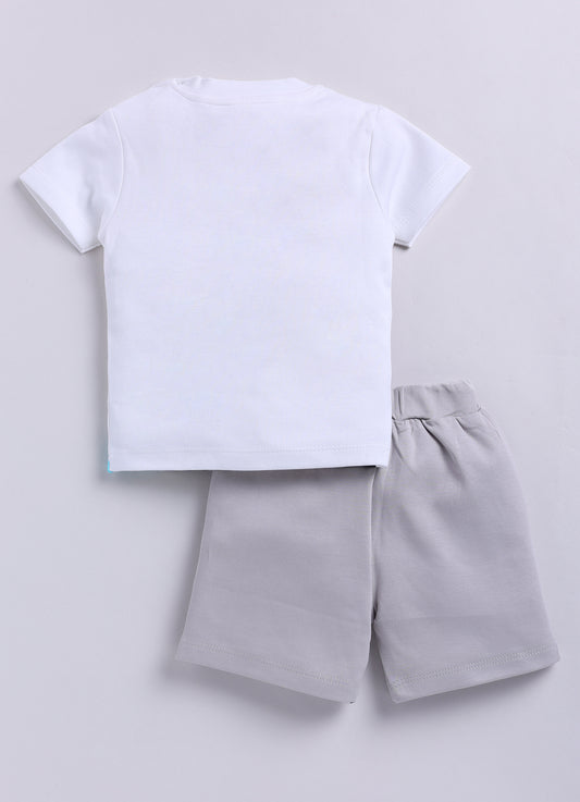 T-shirt and Shorts Set for Baby Boys 100% pure cotton-GREY