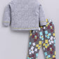 Unisex Baby Cotton Solid Top And Pajama Set GREY MEL