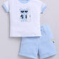 T-shirt and Shorts Set for Baby Boys 100% pure cotton-SKY