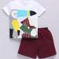 T-shirt and Shorts Set for Baby Boys 100% pure cotton-MAROON