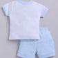 Half T-shirt and Shorts Set for Baby Boys 100% pure cotton-SKY