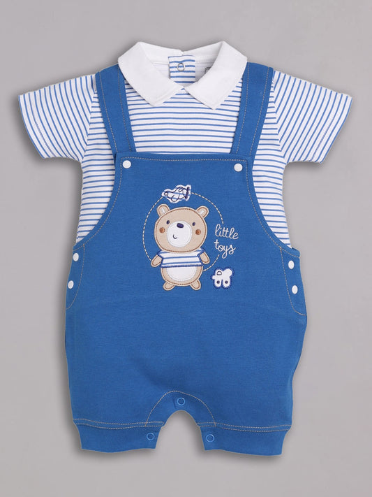 100% Pure Cotton Dungaree for Baby Boys-ROYAL