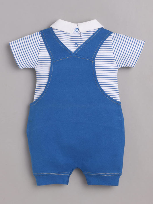 100% Pure Cotton Dungaree for Baby Boys-ROYAL