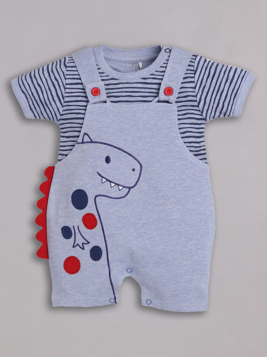 100% Pure Cotton Dungaree for Baby Boys-SKY