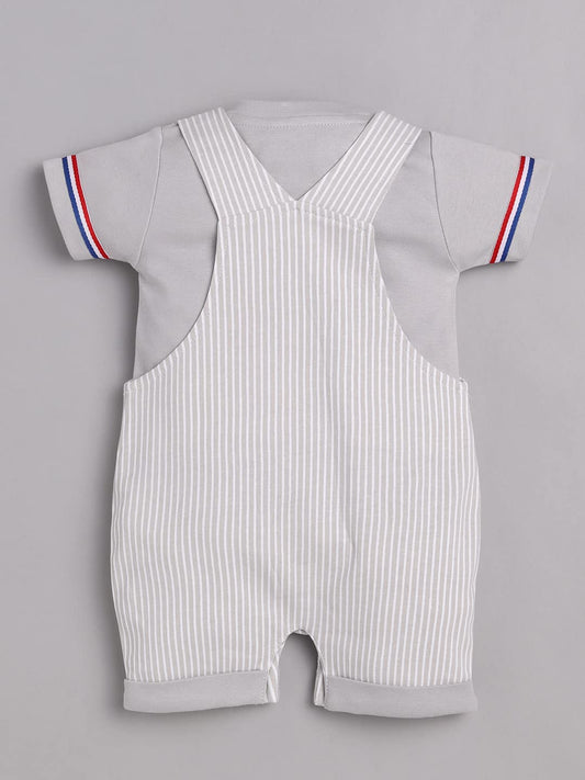 100% Pure Cotton Dungaree for Baby Boys-BEIGE