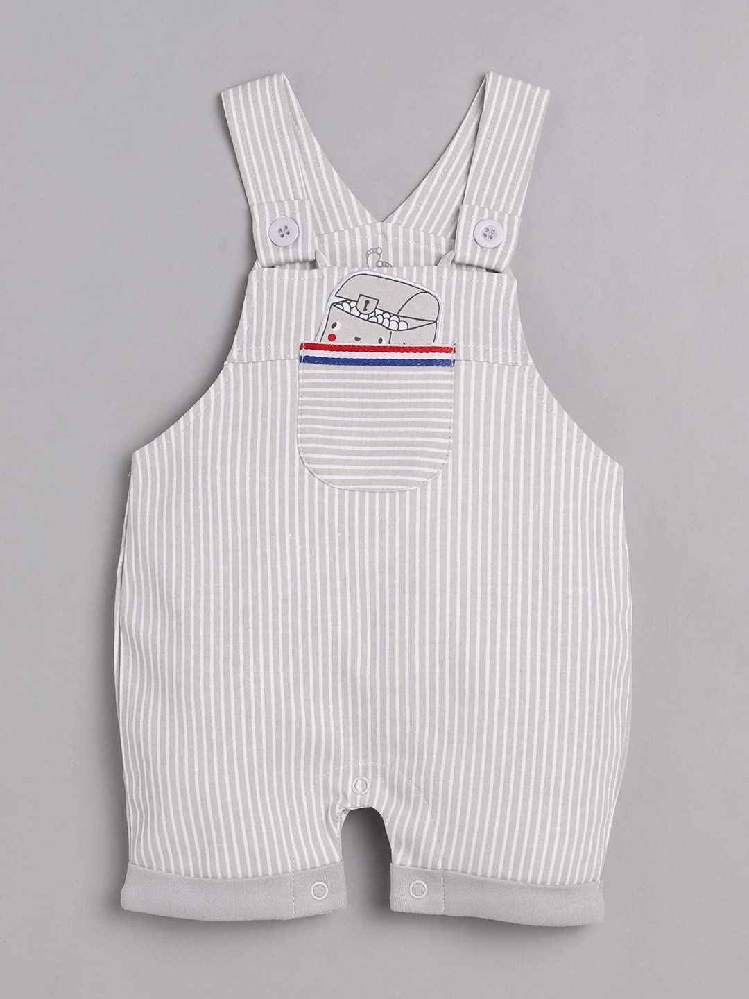 100% Pure Cotton Dungaree for Baby Boys-BEIGE