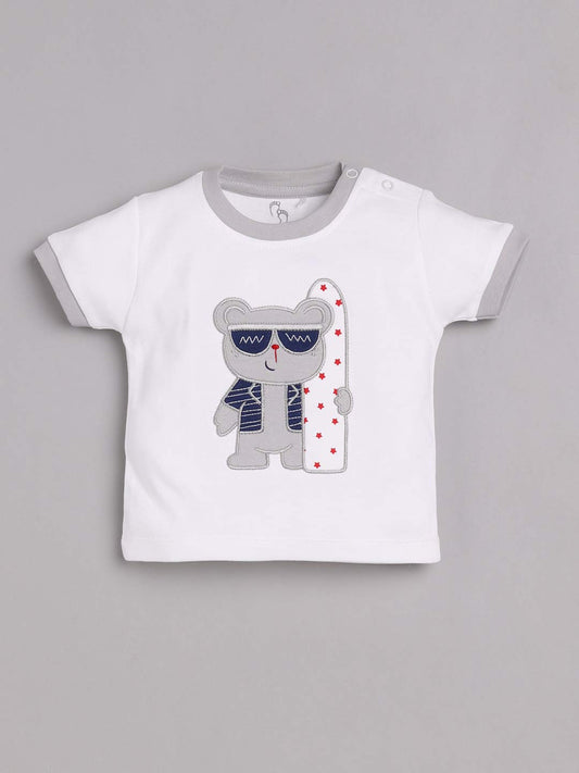 T-shirt and Shorts Set for Baby Boys 100% pure cotton-BEIGE