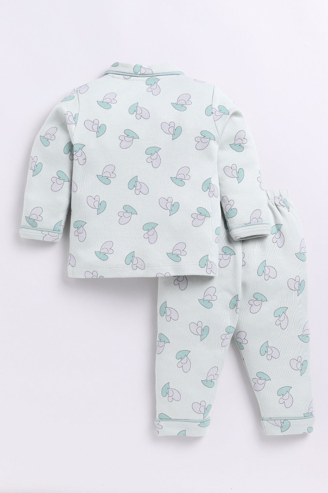 Cute Baby Girl Full Sleeve Night Suit-GREEN