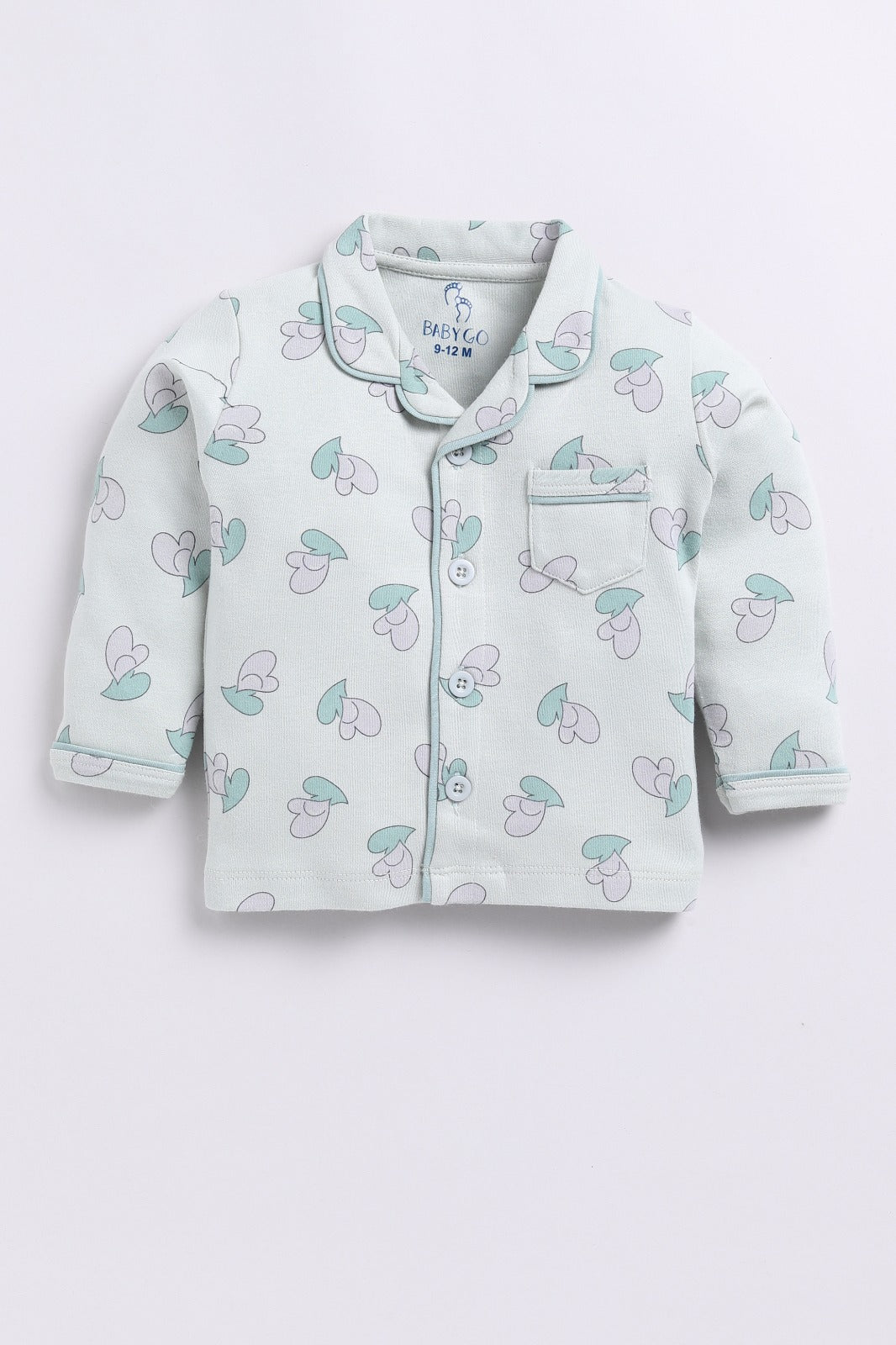 Cute Baby Girl Full Sleeve Night Suit-GREEN