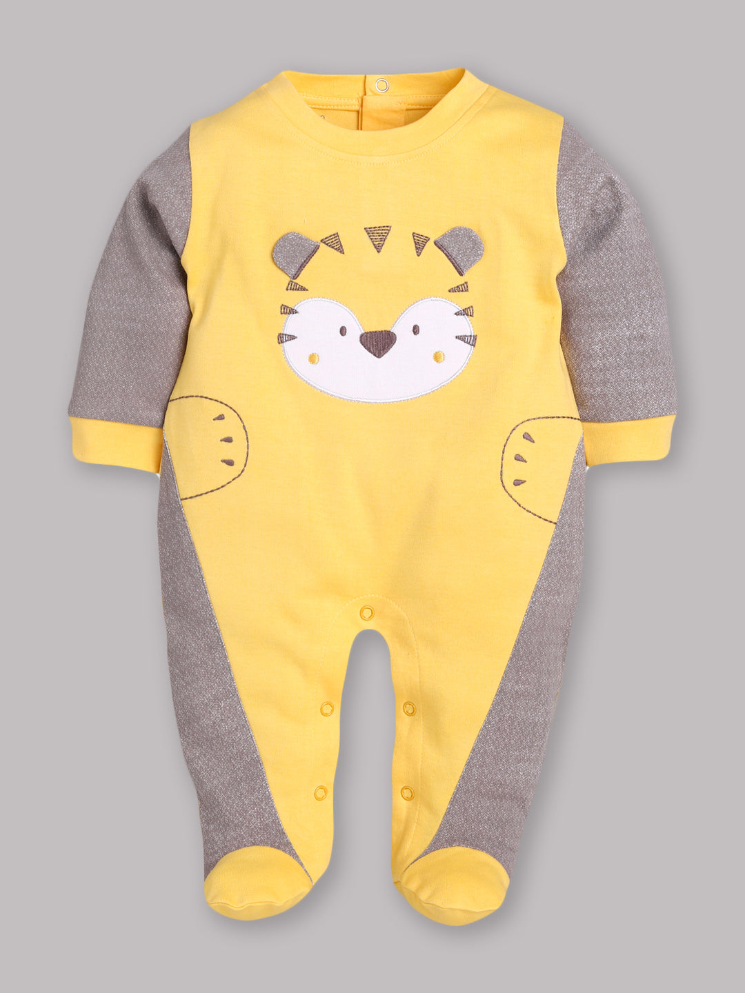 Full Sleeves Rompers/Bodysuit/Sleepsuit for Baby Boys-YELLOW