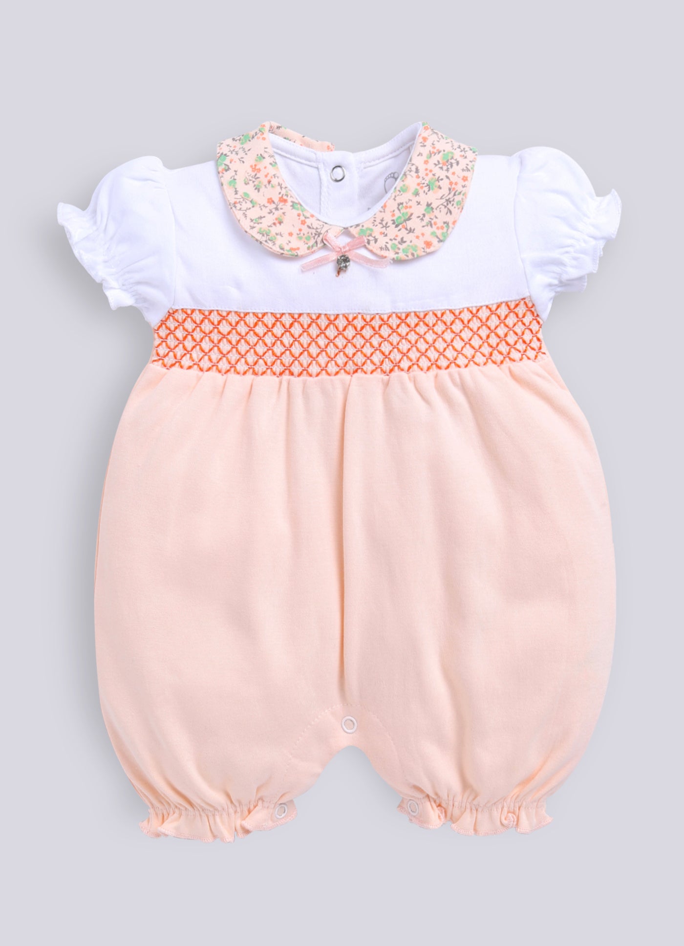 Half Sleeves Round neck Romper/Summer clothes/Creeper/new born/infent wear/ for Baby Girls 100% Pure Cotton-PEACH