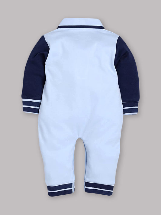 100% Pure Cotton Full Sleeves Rompers/Bodysuit/Sleepsuit for Baby Boys-SKY