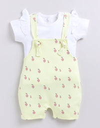 Comfy Summer Baby Girl Dungaree-Lime
