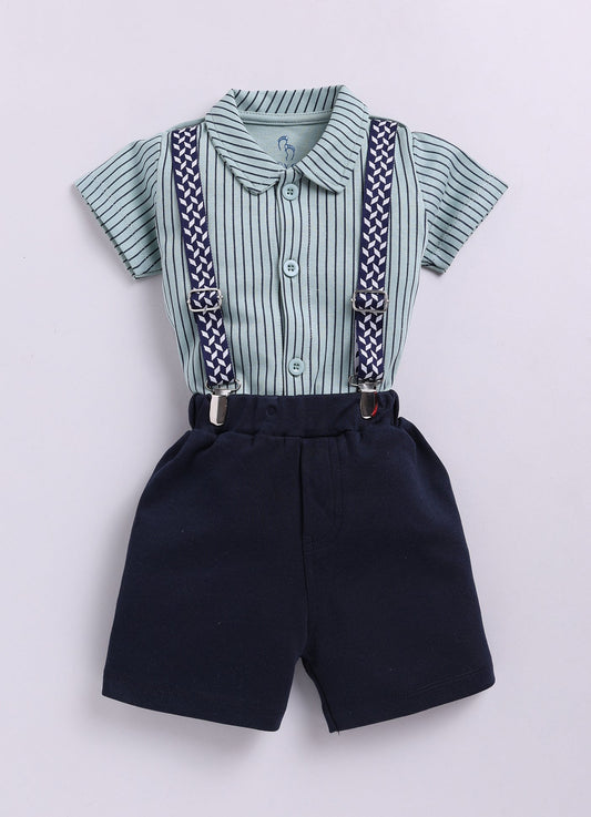 Designer Boss Baby Boy Dungaree-LightGreen