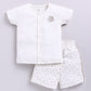 Baby Girl Casual Half Sleeve Top & Short Set-White