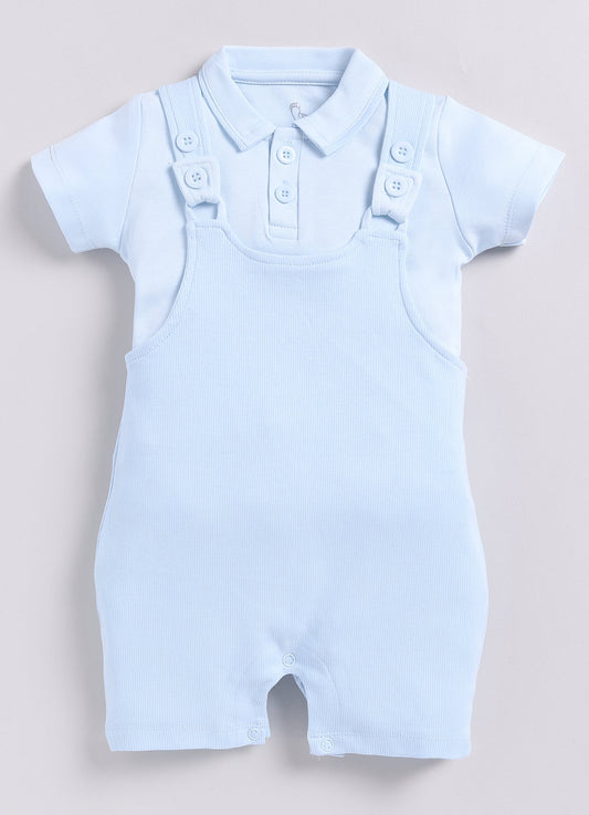 Solid Sky Blue Baby Girl Dungaree