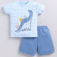 Baby Boy Dino Half T Shit & Shorts-Sky Blue