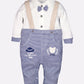 Romper with a bow for Baby Boy-NAVY