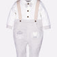 Romper with a bow for Baby Boy-GREY