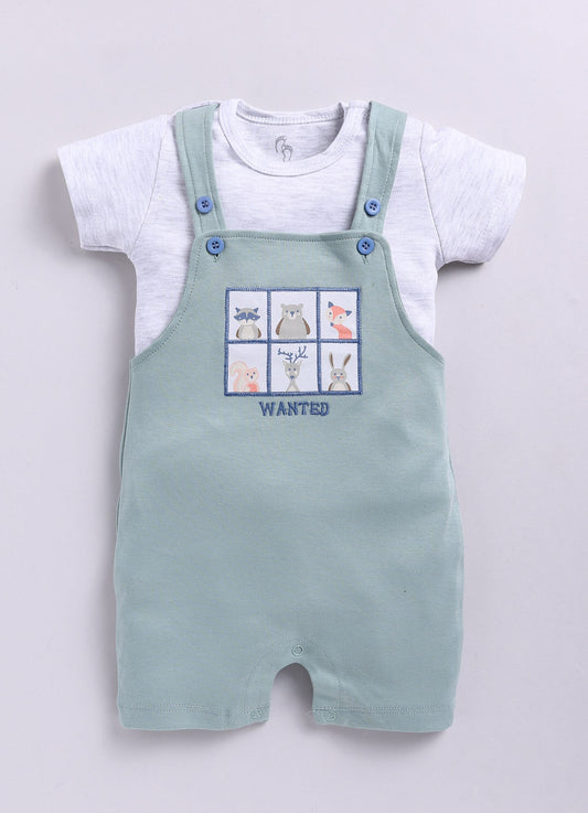 BabyGo Baby Boy Dungaree-Pista Green