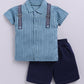 Baby Boy Collar Half T Shirt & Shorts Set-Green