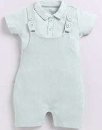 Solid Light Green Baby Girl Dungaree
