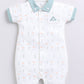 Printed Half Sleeve Baby Boy Romper-White