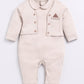 Cute Waistcoat Style Baby Boy Romper-Beige