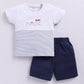 Nice Baby Boy Half T Shirt & Shorts Set- Grey