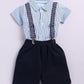 Designer Boss Baby Boy Dungaree-Sky Blue