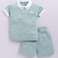 Baby Boy Designer Half T Shirt & Shorts Set-Green