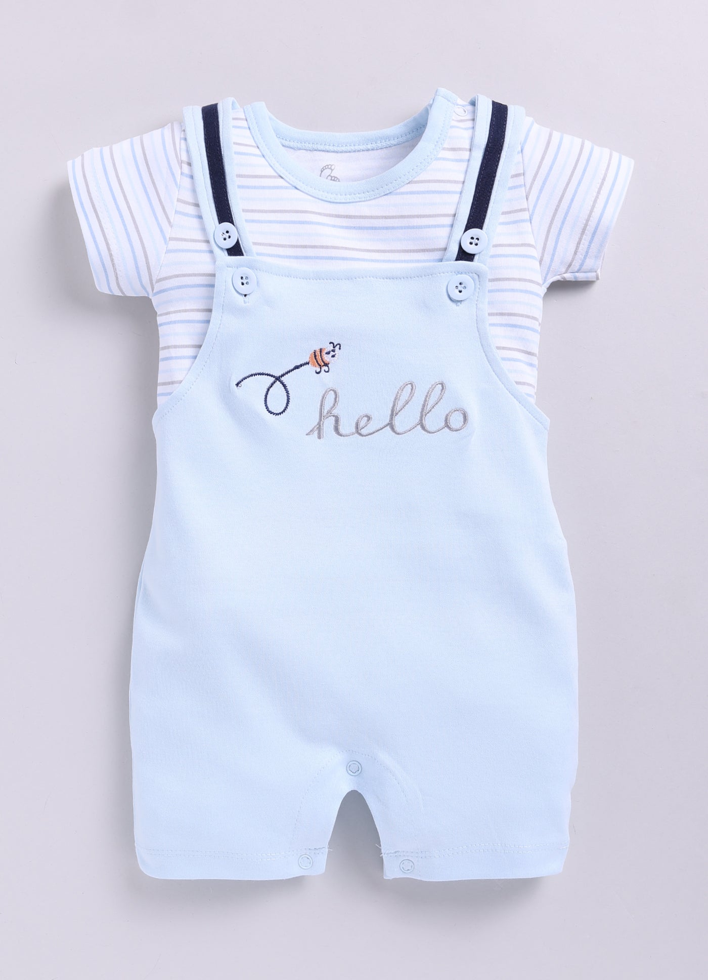 Comfy Summer Baby Boy Dungaree-Sky