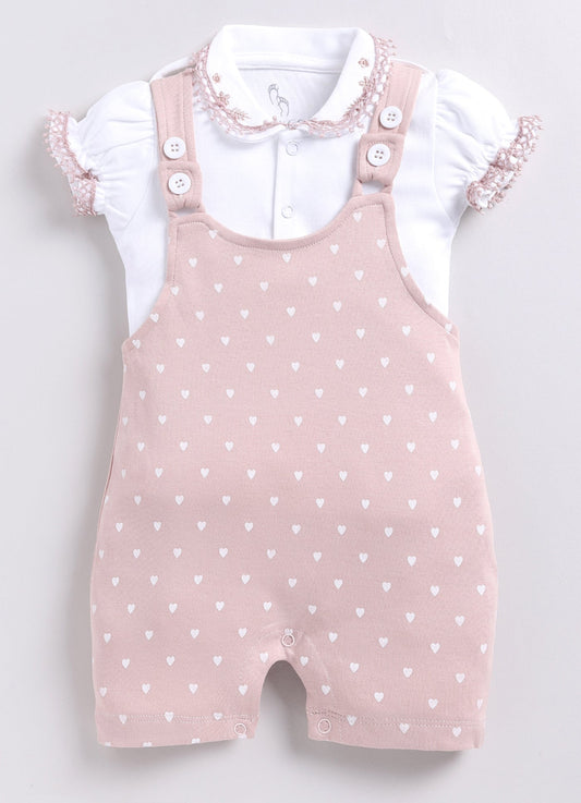 Girl's cute dungaree-Beige