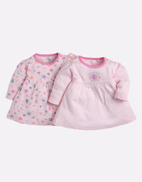 Mid/knee length baby girl frock for casual wear-PINK
