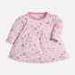 Mid/knee length baby girl frock for casual wear-PINK