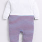 Bear Striped Full Sleeve Boys Romper-Blue