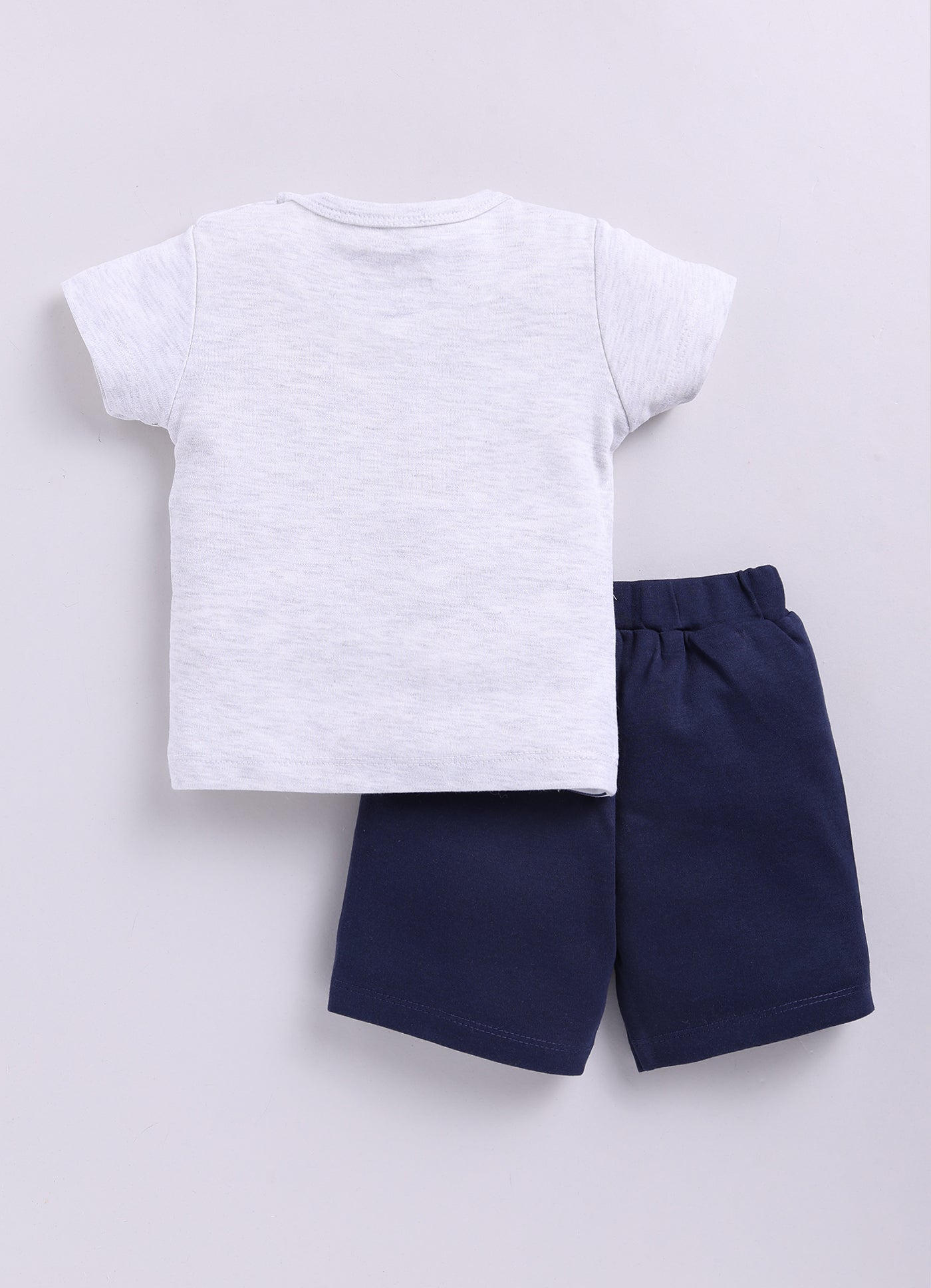 Nice Baby Boy Half T Shirt & Shorts Set- Grey