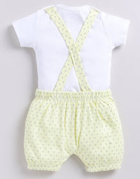 Comfy Summer Baby Girl Dungaree-Lemon
