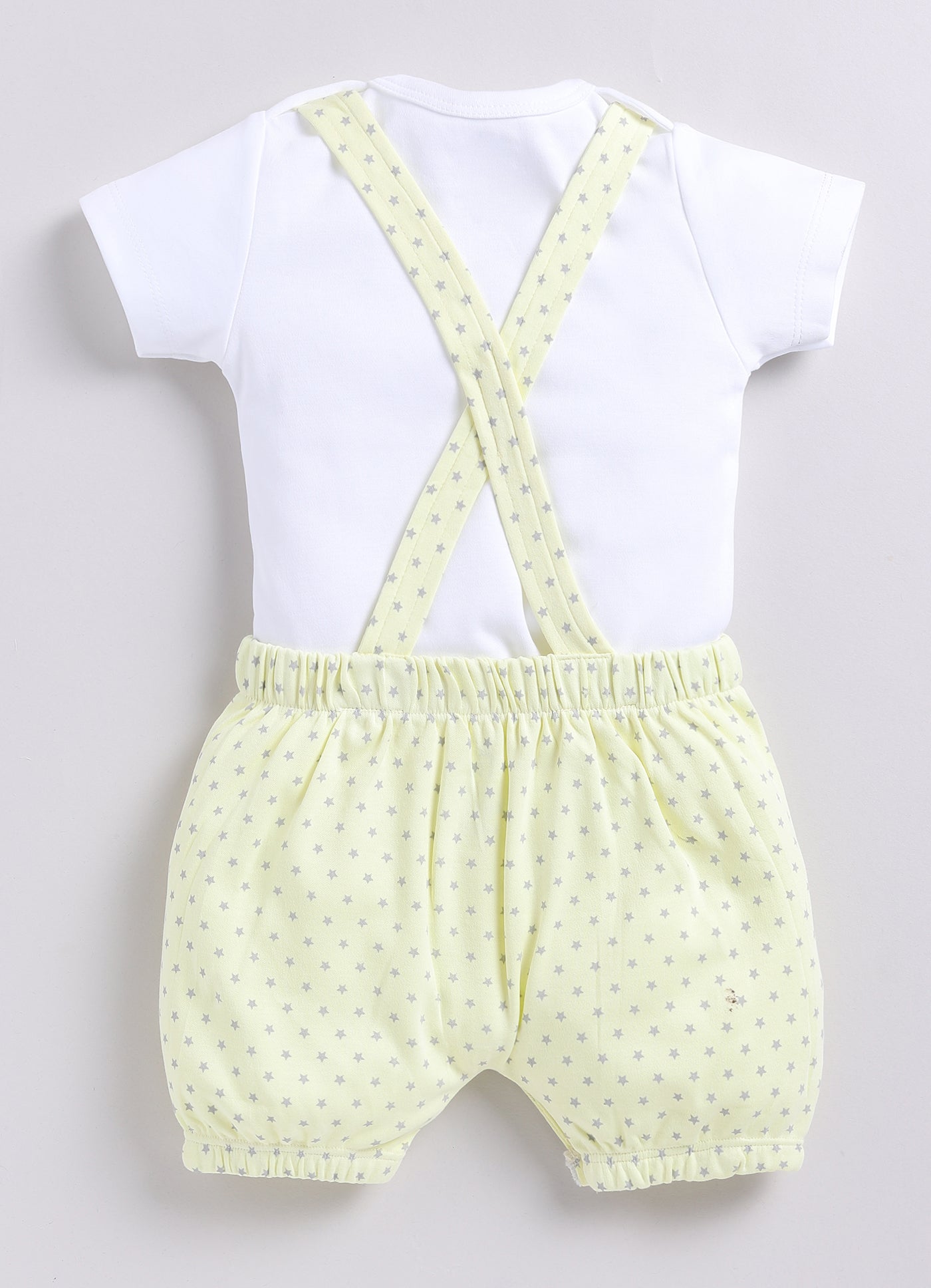 Comfy Summer Baby Girl Dungaree-Lemon