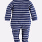 Striped print full sleeves Romper for baby boy-BLUE